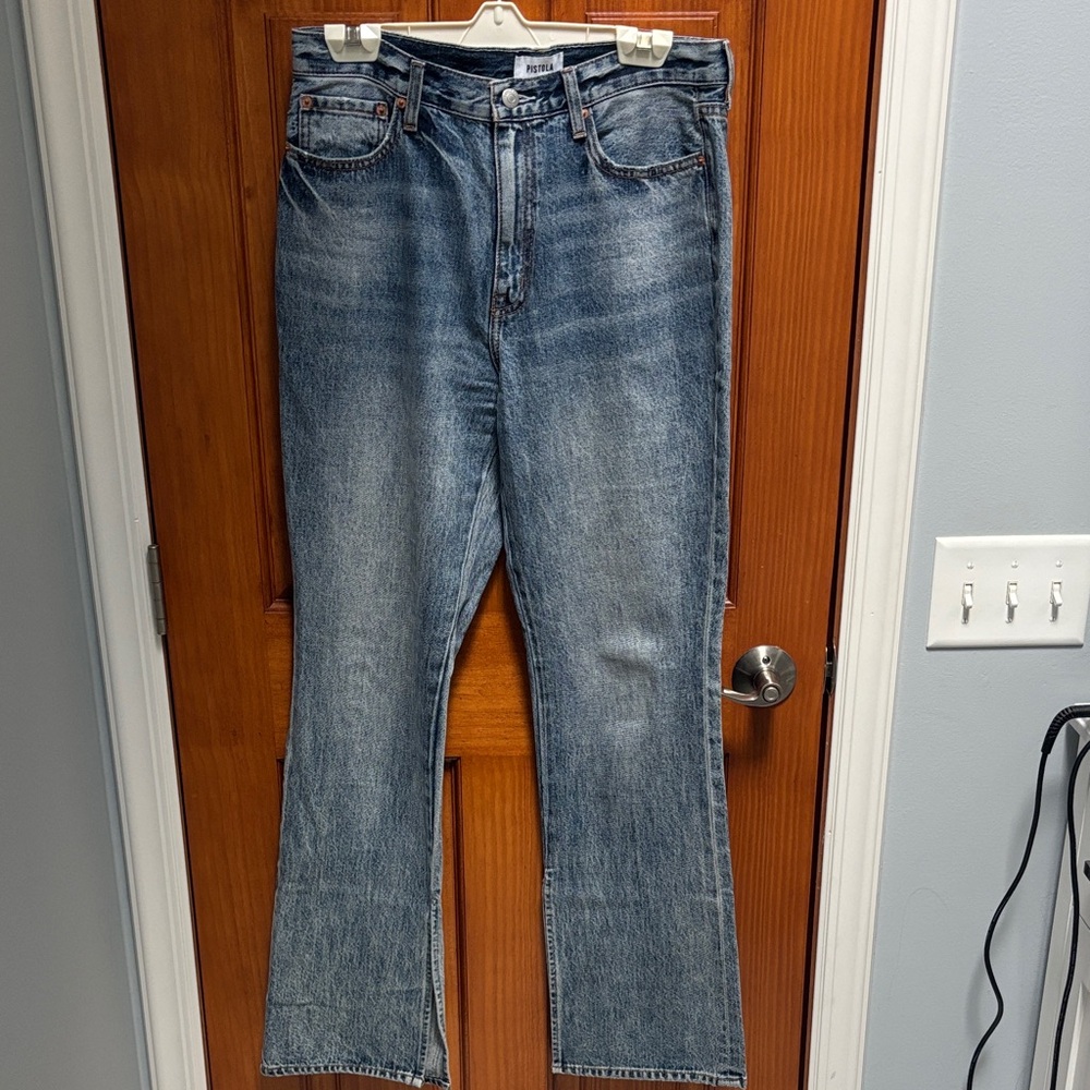 Pistola Blue Denim Split Hem Jeans